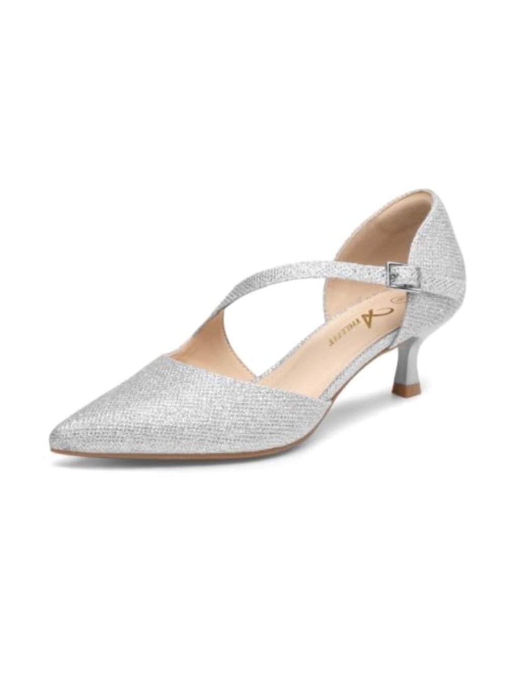 Women's Low Kitten Heel Pumps Pointed Toe Business Dress Shoes